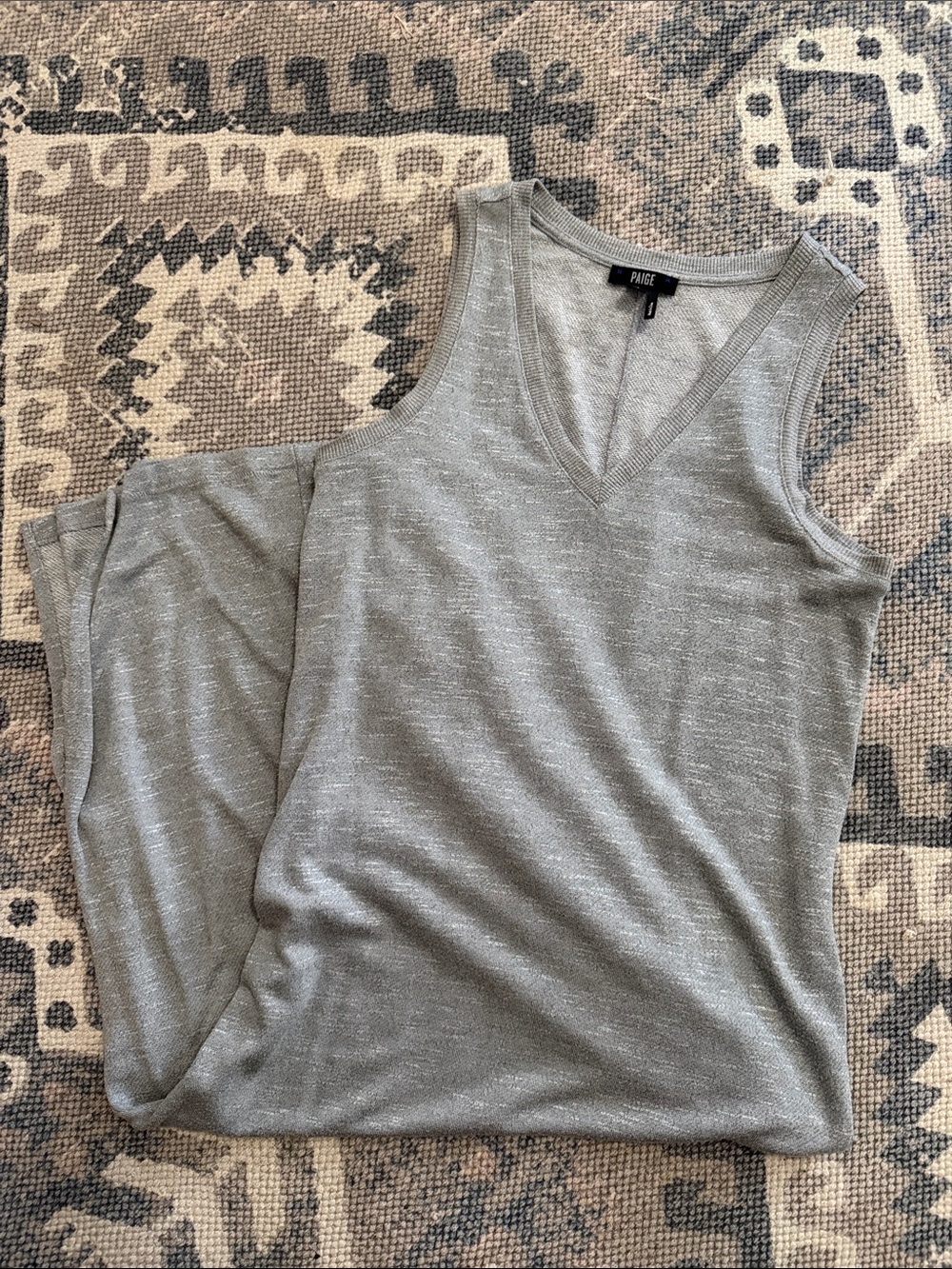 PAIGE Gray V-Neck Knit tank dress